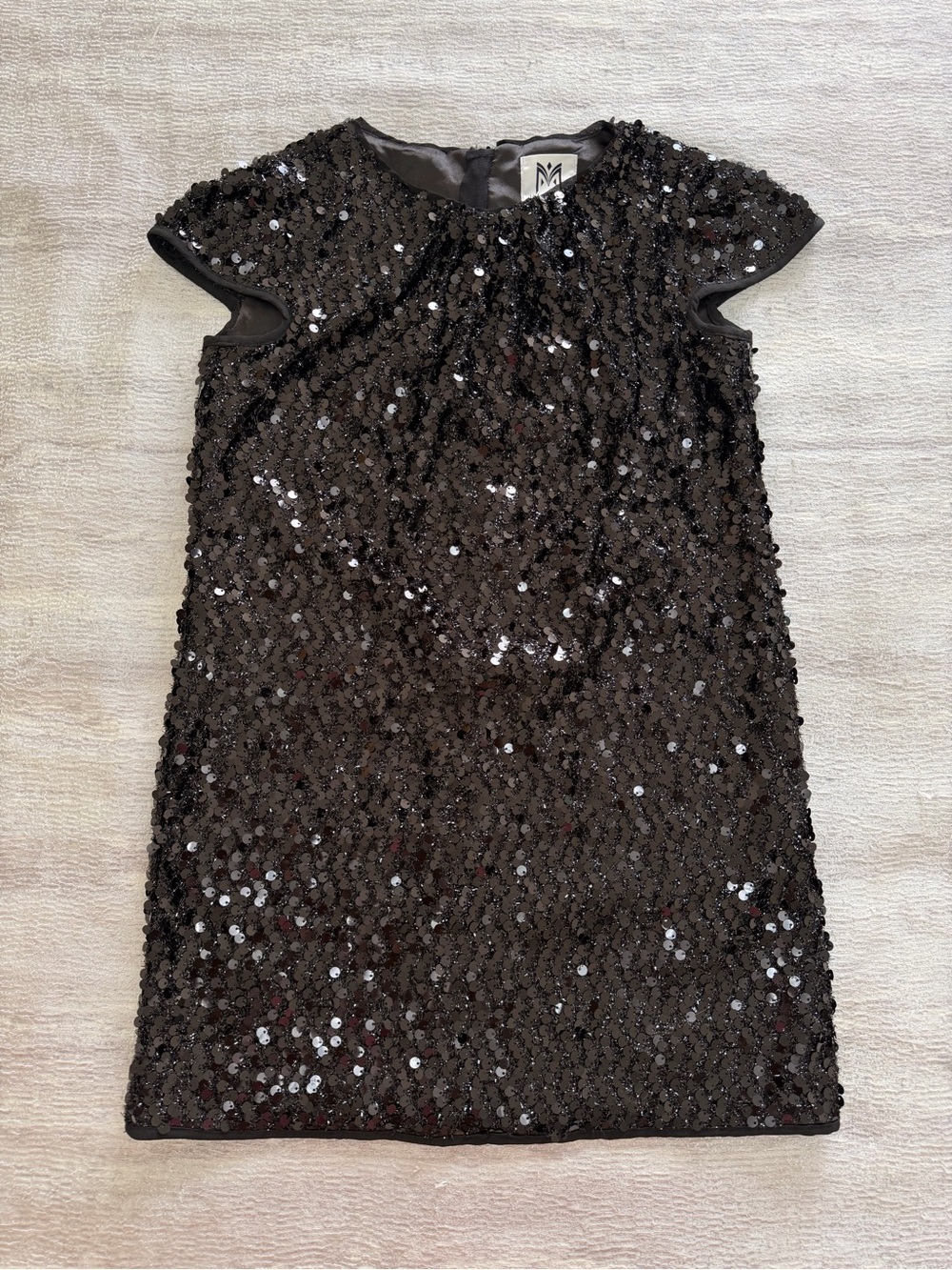 Milly Minis Black Sequin Shift Girls Dress Size 10